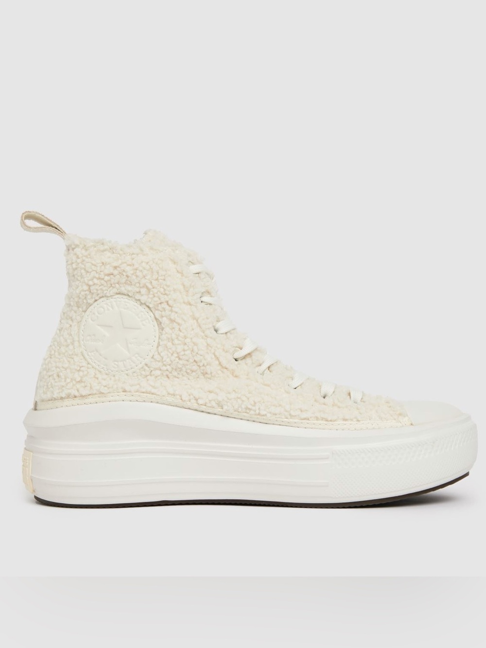 Converse Cream Sherpa Platform Chuck Taylor High-Top Sneaker